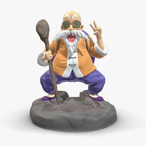 Master Roshi Low Poly PBR Realistic 3D