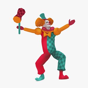 3D model Clown Low Poly Rigged for Maya
