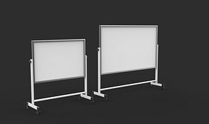 3D Whiteboard with Stand 3D model