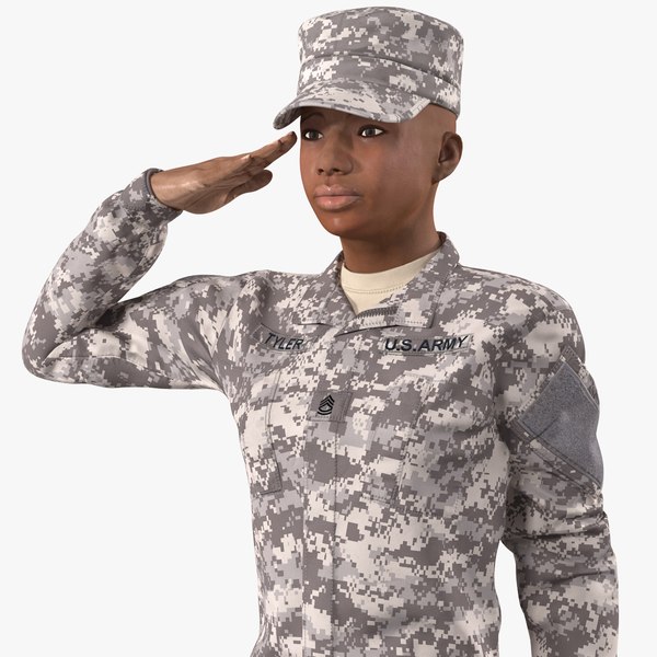 black female soldier acu model