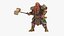 Game Dwarf Character in Battle Pose 3D model