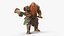 Game Dwarf Character in Battle Pose 3D model