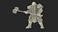 Game Dwarf Character in Battle Pose 3D model