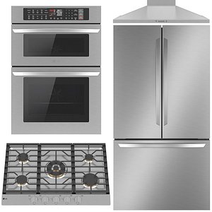 3D model LG kitchen appliance collection