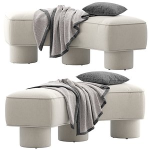 Modella Performance Linen Curved Bench 3D model