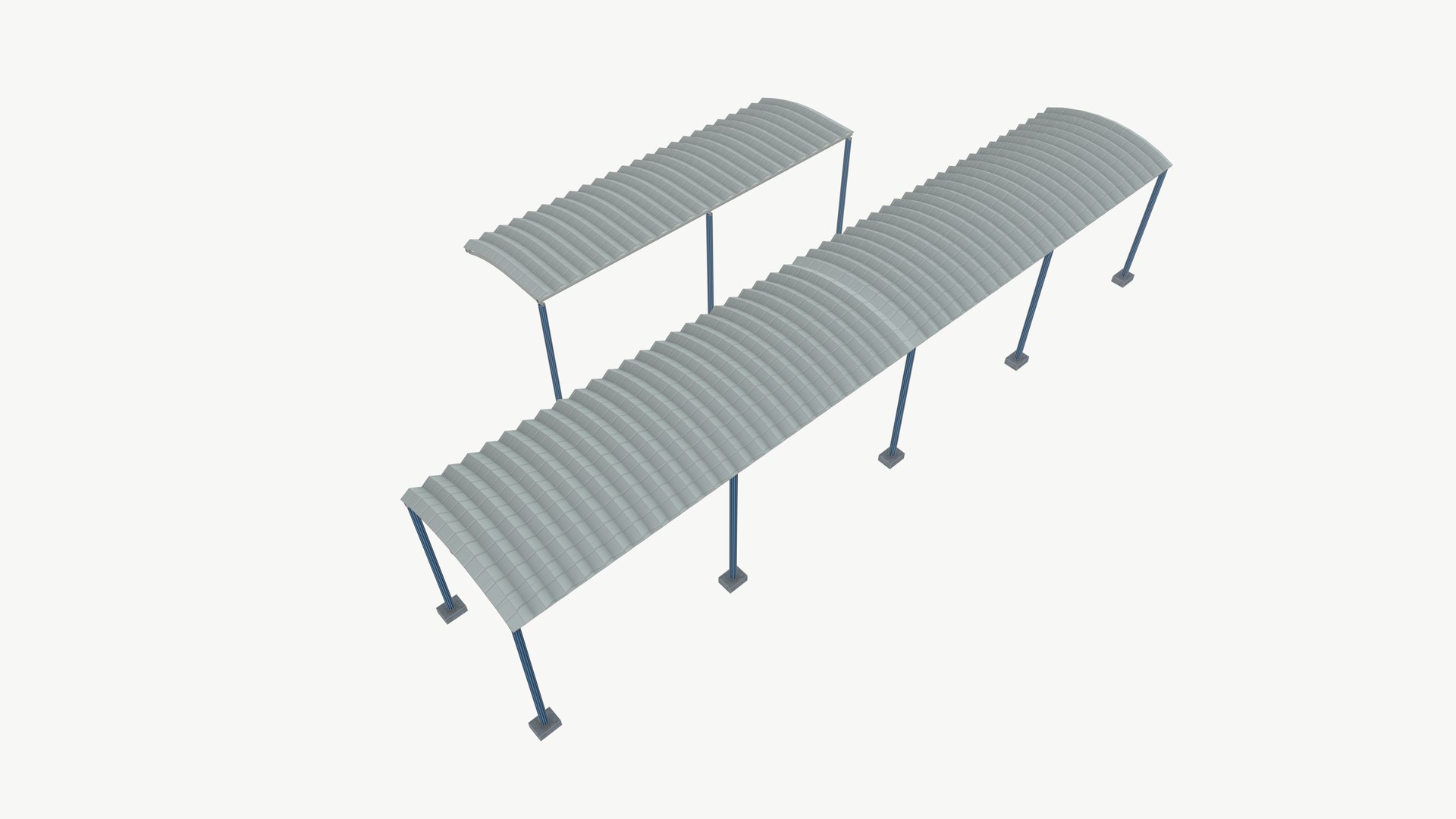 3D Steel Curved Roof - TurboSquid 2259550
