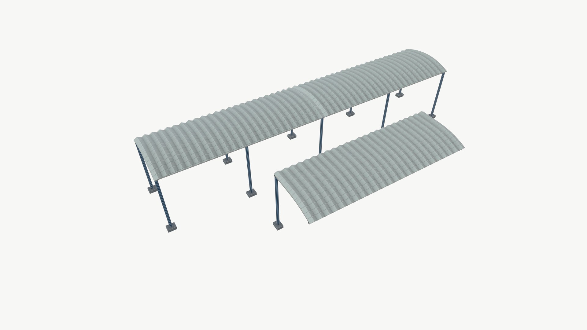 3D Steel Curved Roof - TurboSquid 2259550