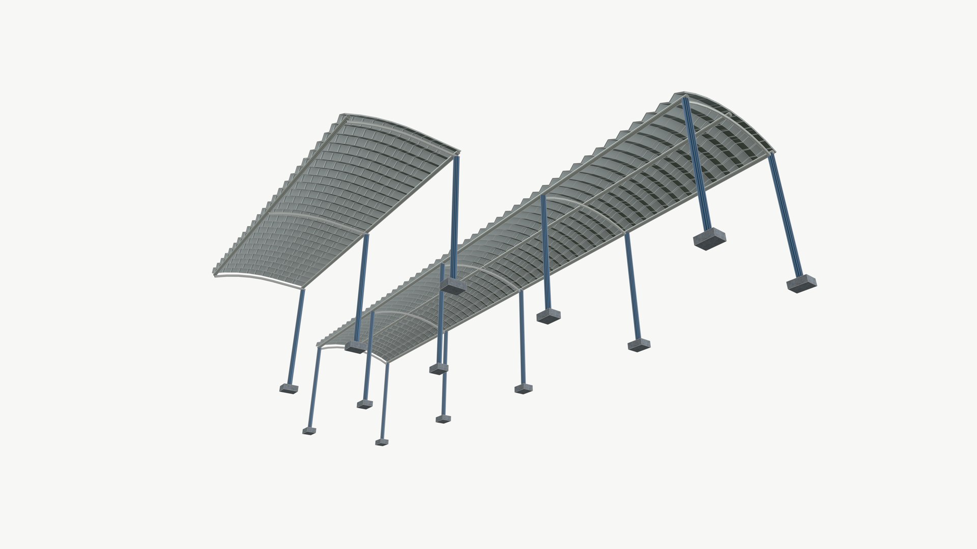 3D Steel Curved Roof - TurboSquid 2259550
