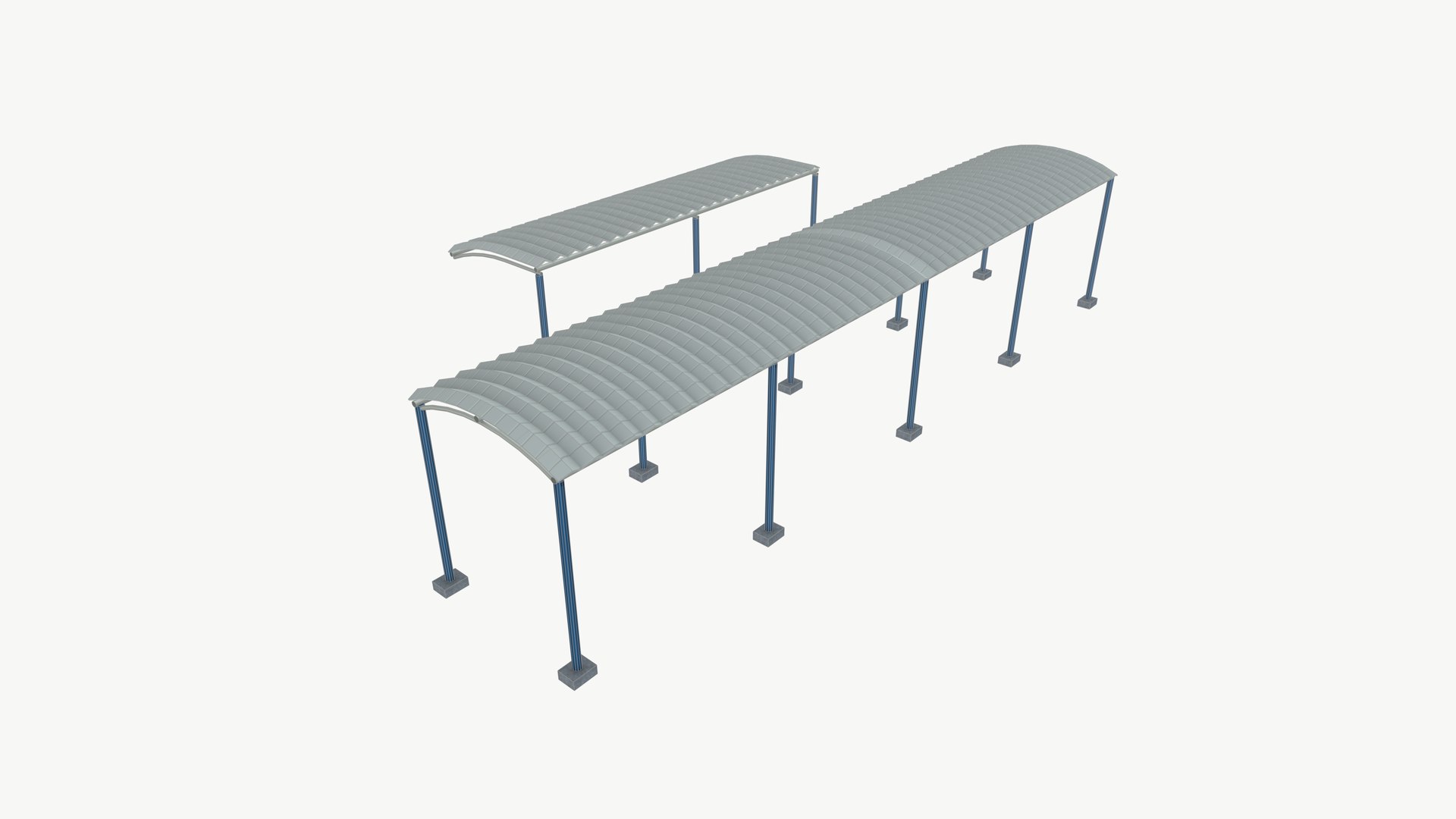 3D Steel Curved Roof - TurboSquid 2259550
