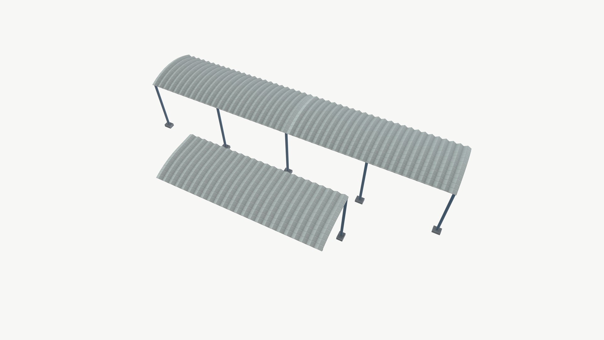 3D Steel Curved Roof - TurboSquid 2259550