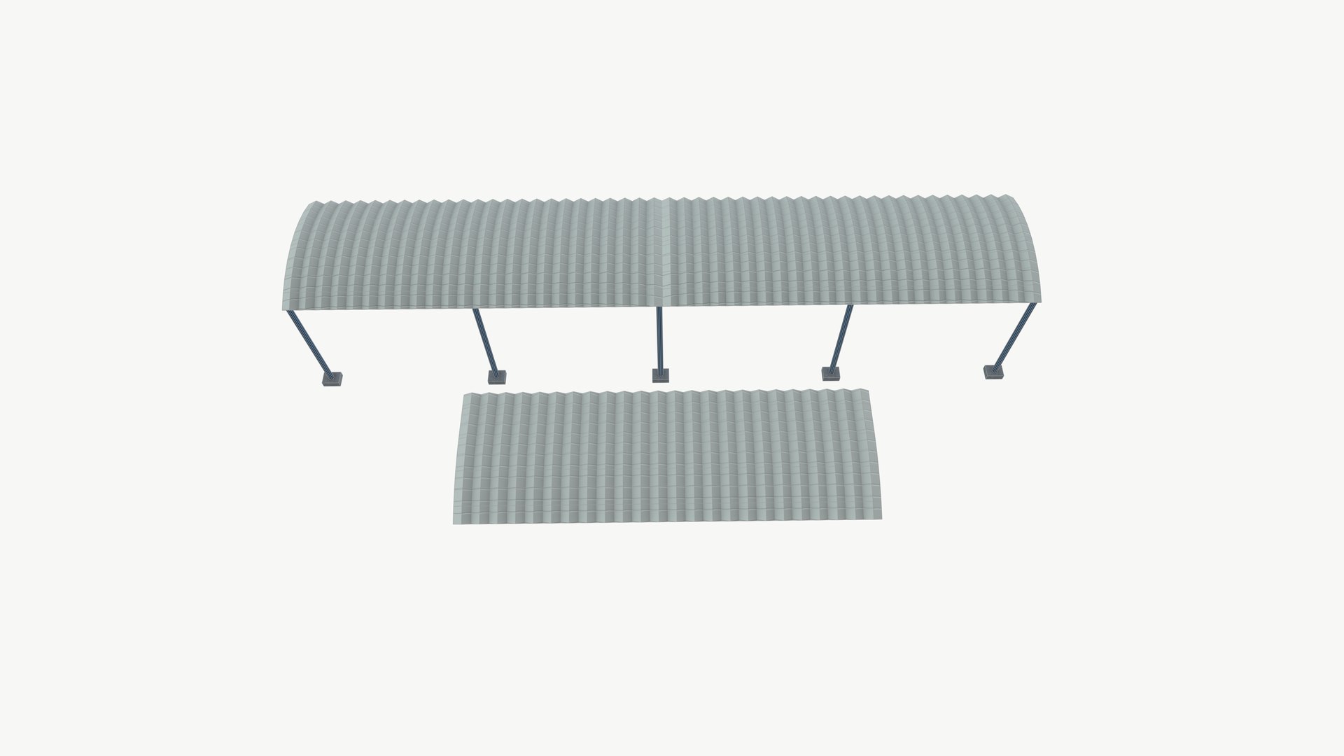 3D Steel Curved Roof - TurboSquid 2259550