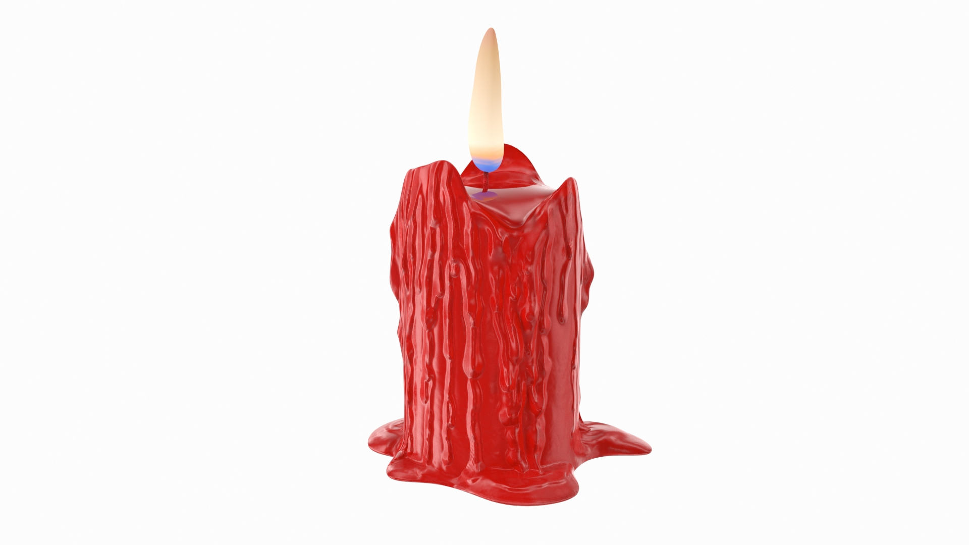 Burned Candle with Melted Wax Red 3D TurboSquid 2098118