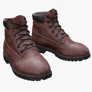 3D Winter Boots 2 Brown model