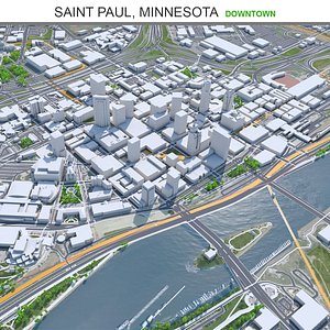 3D Saint Paul Downtown Minnesota USA