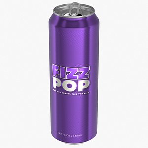 3D Open Standard Soda Can 568ml V2 model