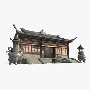 3D Ancient Asian Architecture Tianwang Temple model