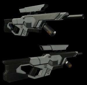 3d sci fi rifle model