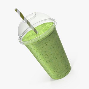 Kiwi Coctail in Plastic Cup 3D Model