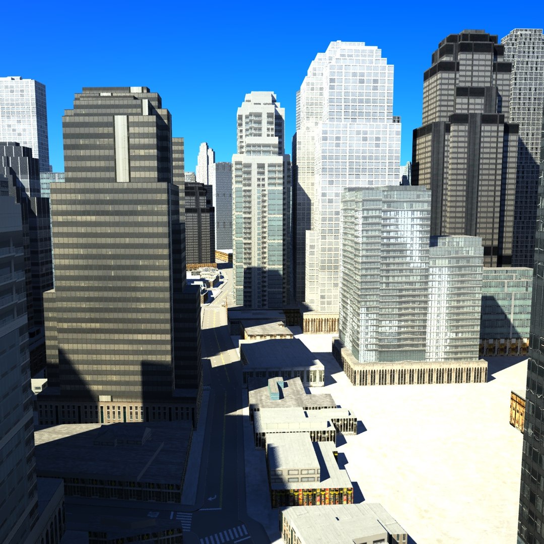 Cityscape Scene Highrise 3d Model