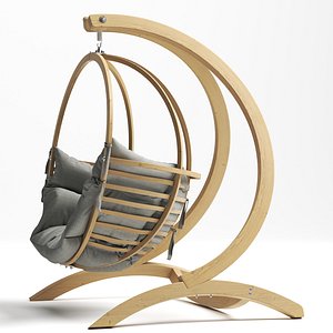 globo single wooden swing 3D model