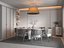 Modelo 3D de la escena interior de un comedor de estilo chino moderno