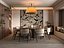 Modelo 3D de la escena interior de un comedor de estilo chino moderno