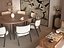 Modelo 3D de la escena interior de un comedor de estilo chino moderno