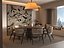 Modelo 3D de la escena interior de un comedor de estilo chino moderno