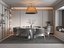 Modelo 3D de la escena interior de un comedor de estilo chino moderno