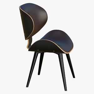 3D Wooden Chair Real Leather