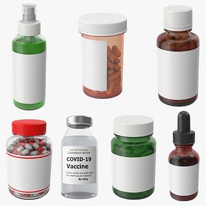 Medicine  Bottles Collection 3D model