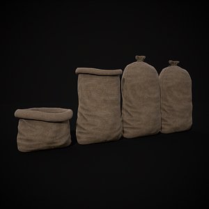 3D Burlap Sacks Storage model