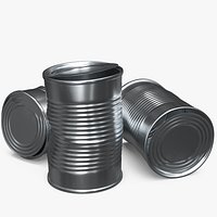 Crumpled Tin Food Can Used Silver