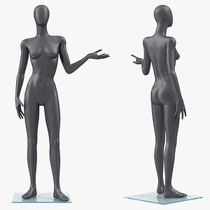 female dark grey mannequin 3D