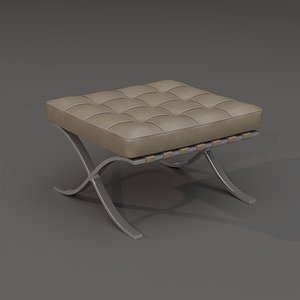 Barcelona Chair Ottoman 3D