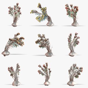 3D model Alien plants set 008