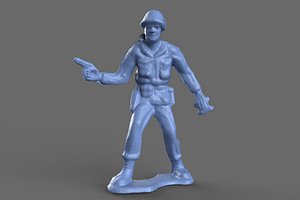 miniature green army man 3D model