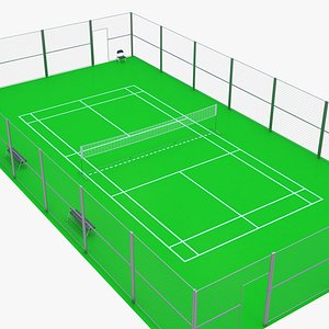 3D Outdoor Badminton Court - Green model