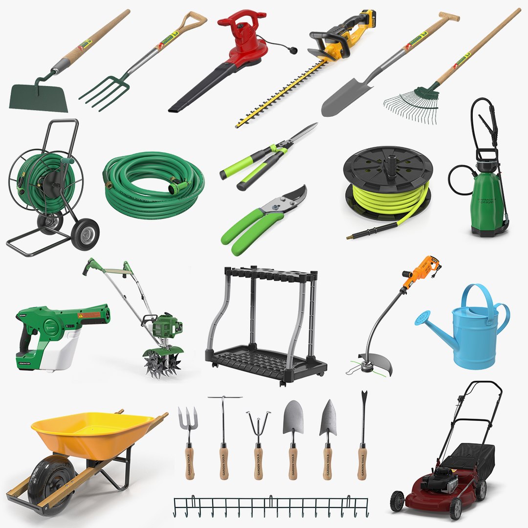 Garden Tools Collection 10 3D model preview