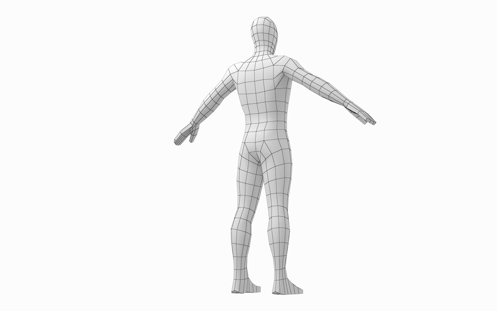 3D Natural Male And Female Human Bodies Base Mesh In A Pose Model ...