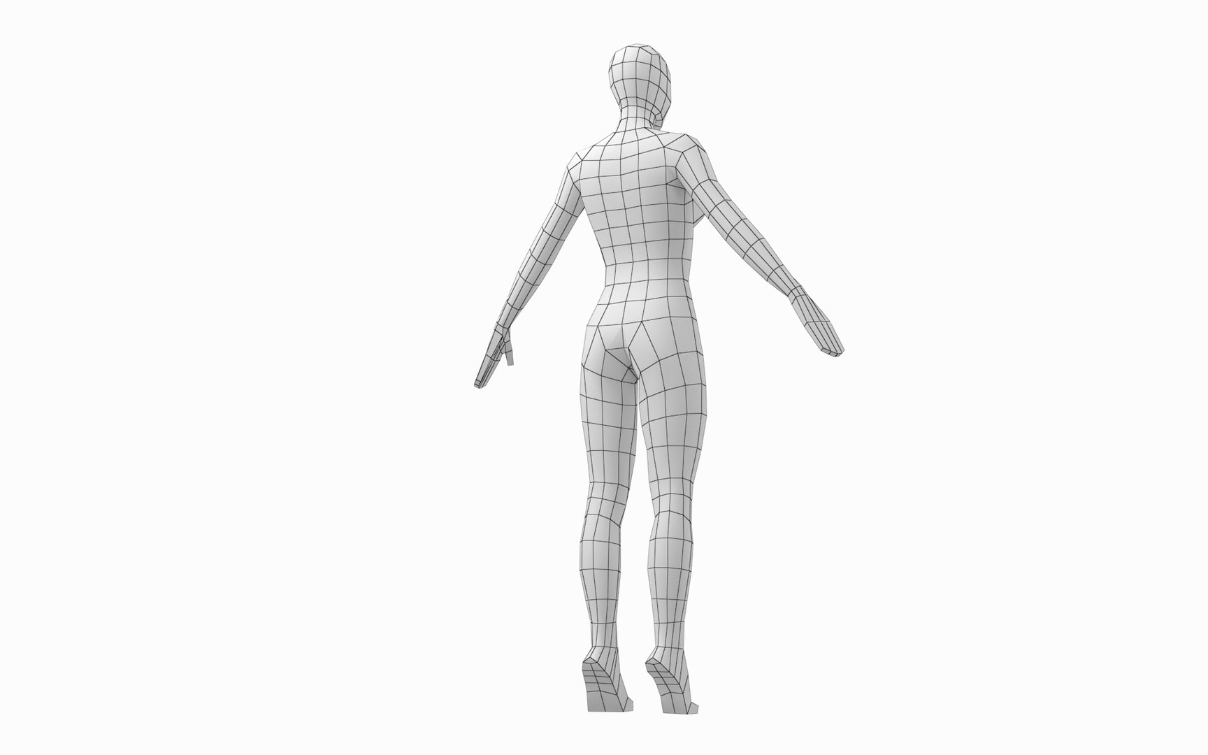 3D Natural Male And Female Human Bodies Base Mesh In A Pose Model