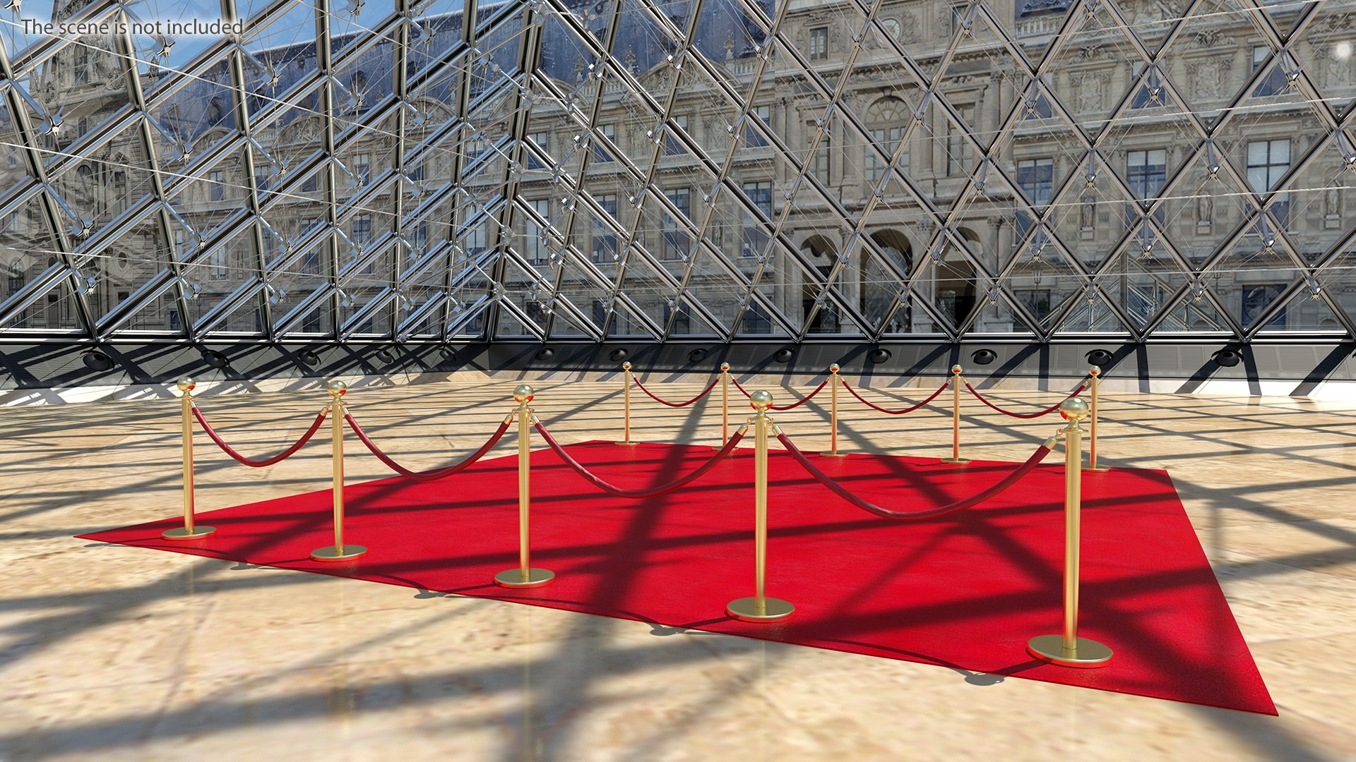 Red Carpet Set 3D model for vehicle visualization, games, animation, transport scenes, and automotive rendering