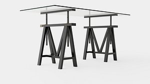Trestle desk black 3D model