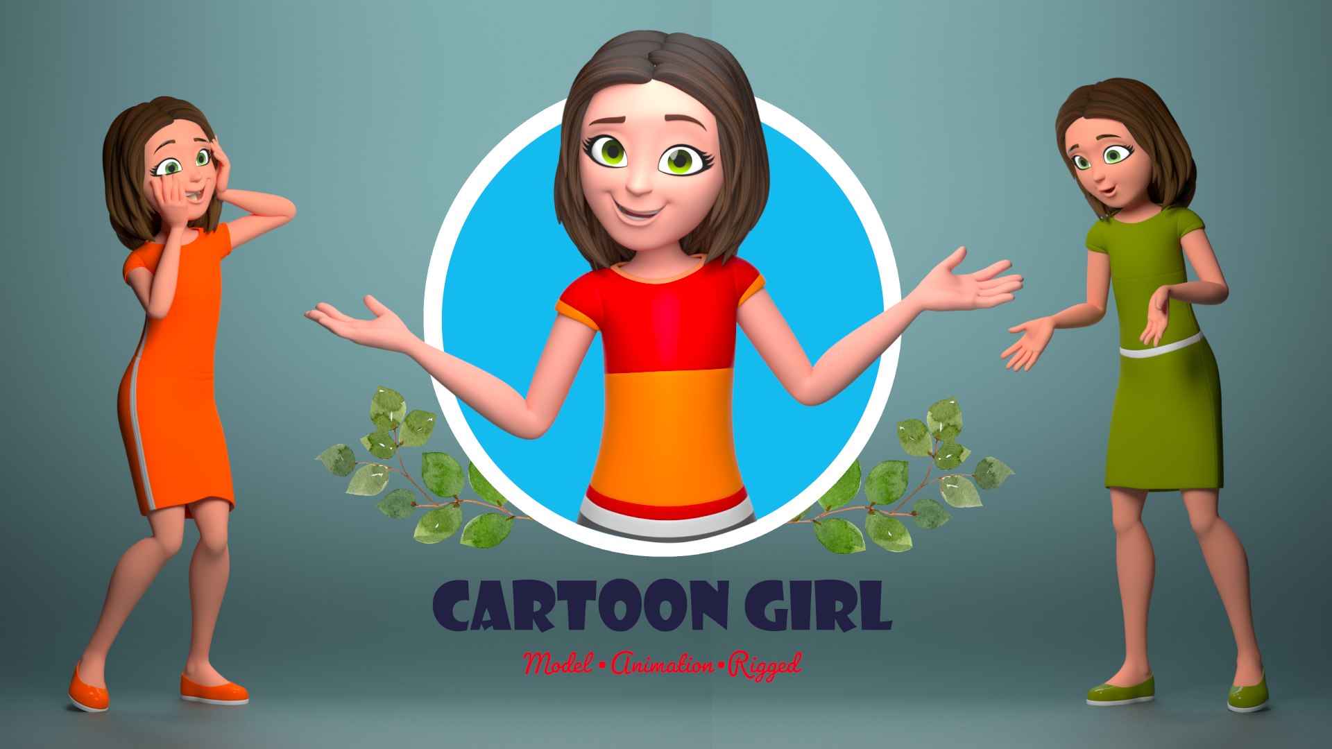 3d Cartoon Girl Teen Turbosquid 2083815