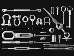 3D Industrial Rigging Hardware Set