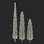 Cypress Trees 3D Models Set