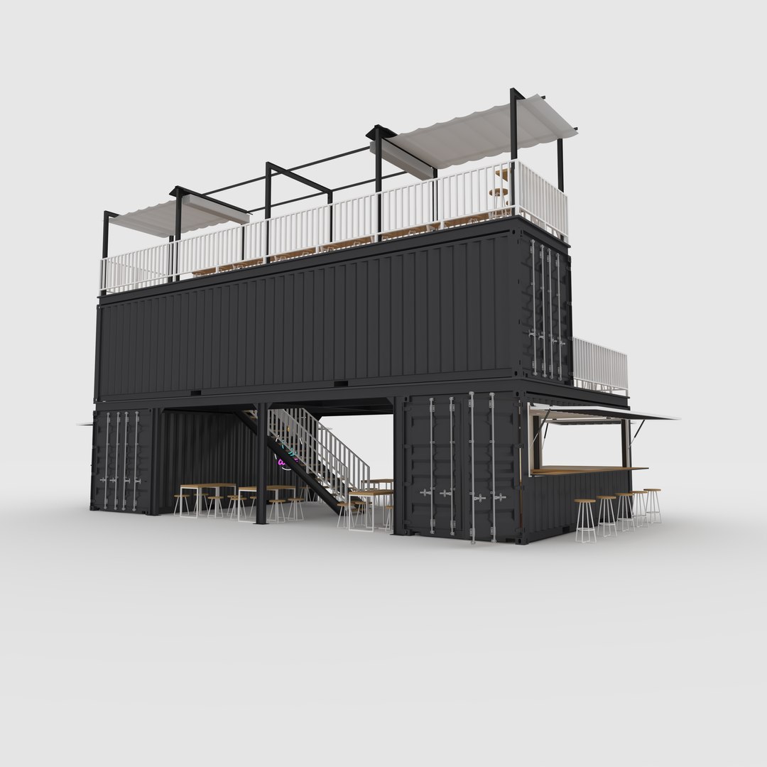 3D Container Cafe 2 model - TurboSquid 2107557