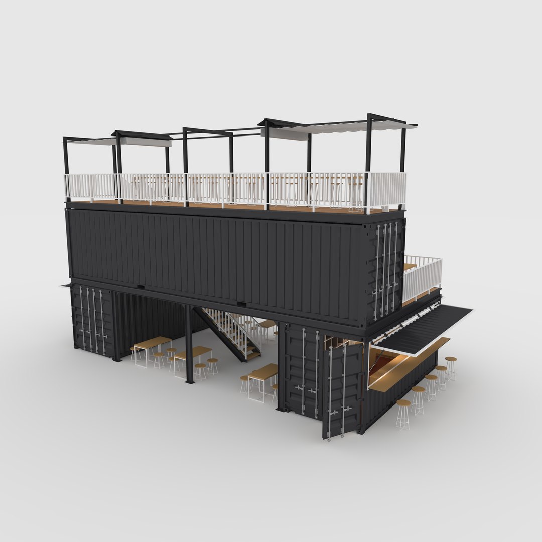 3D Container Cafe 2 model - TurboSquid 2107557