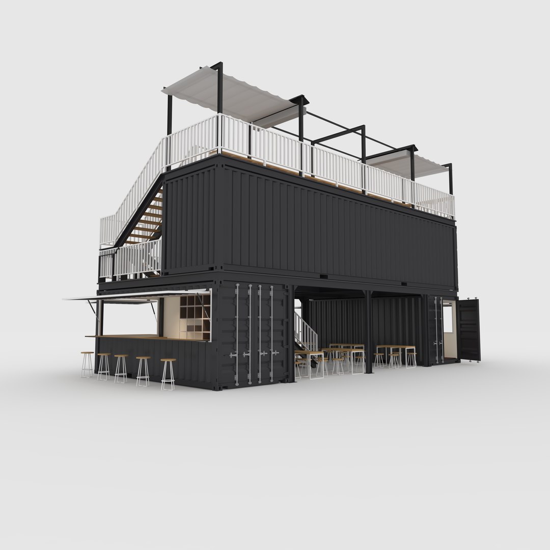 3D Container Cafe 2 model - TurboSquid 2107557