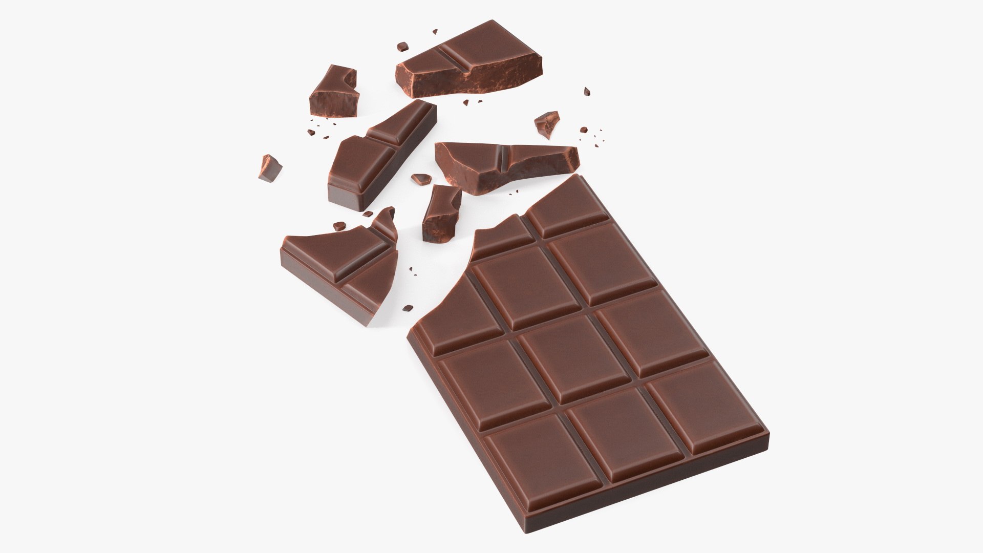 Milk Chocolate Crushed Bar 3D model preview